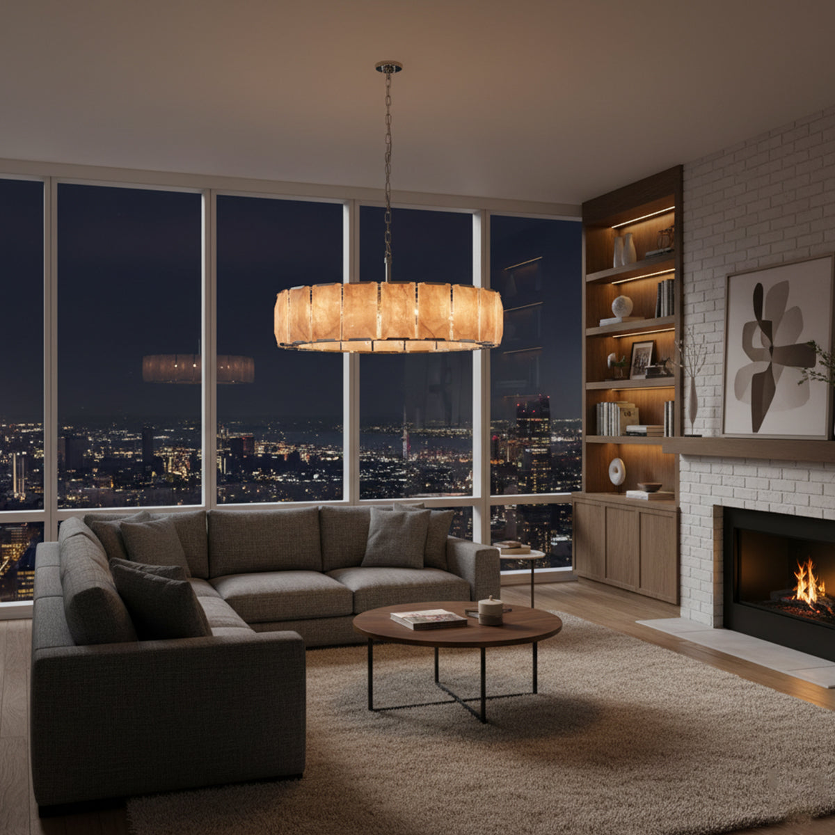 Aubrey Calcite Round Chandelier