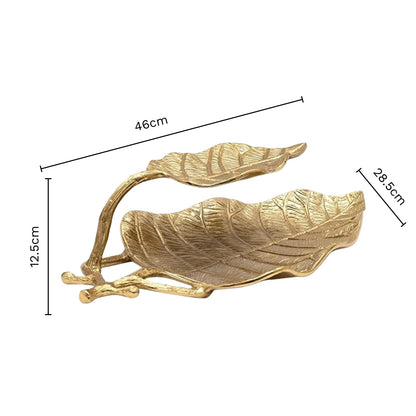Gold Leaf 2 Tier Serving Centerpiece Tray