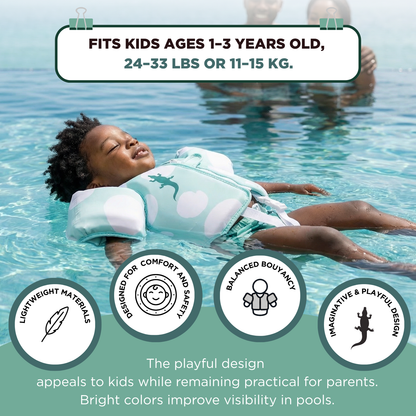 Floating Jackets with Sleeves for Pool or Beach | 1-3 Years | Crocodile