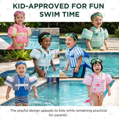 Floating Jackets with Sleeves for Pool or Beach | 1-3 Years | Crocodile