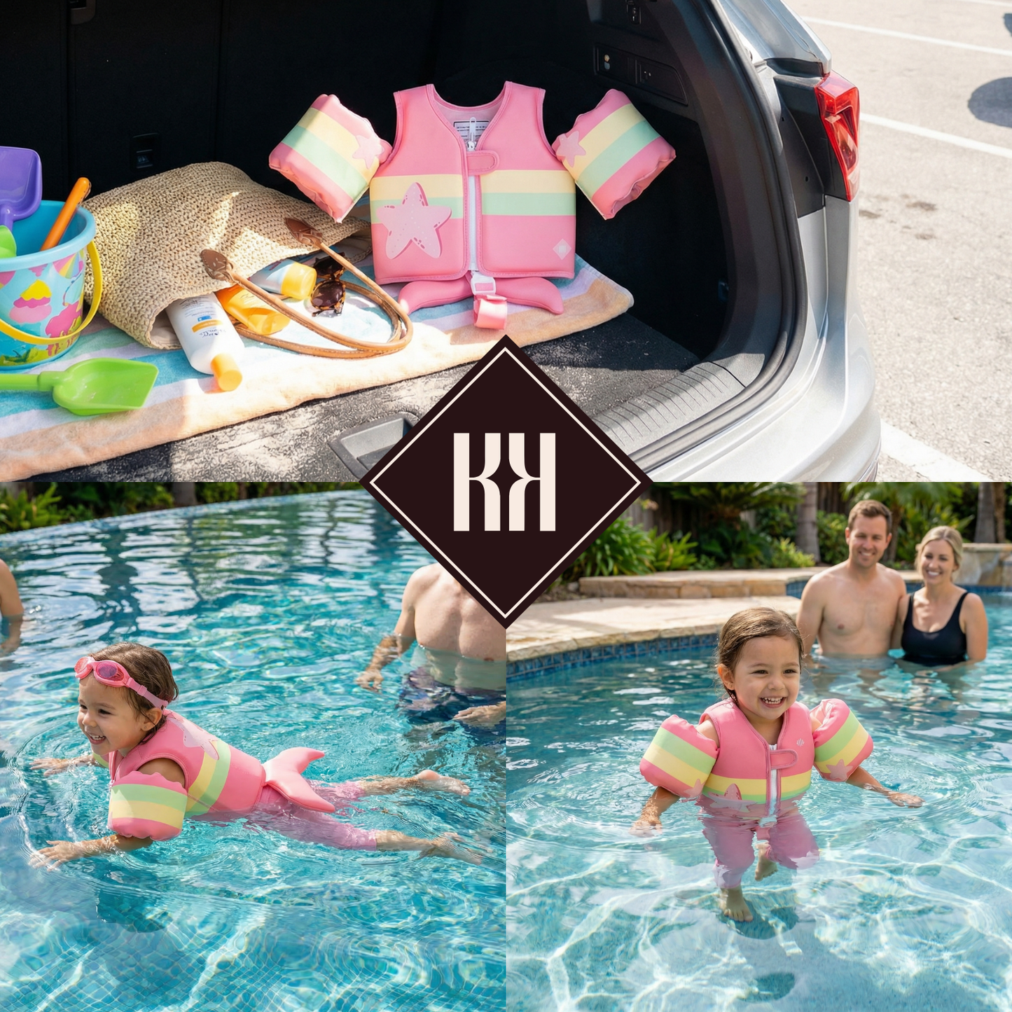 Floating Jackets with Sleeves for pool or Beach | 1-3 Years | Ocean Gems