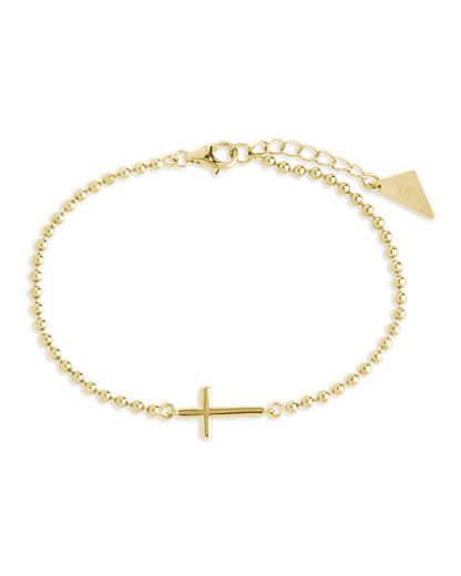 Sterling Silver Kelsey Beaded Cross Bracelet