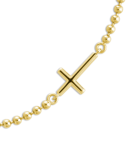 Sterling Silver Kelsey Beaded Cross Bracelet