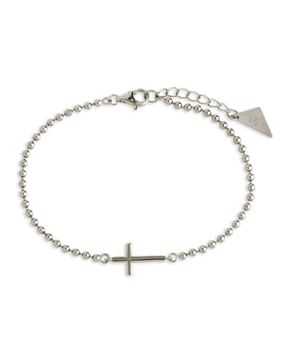Sterling Silver Kelsey Beaded Cross Bracelet