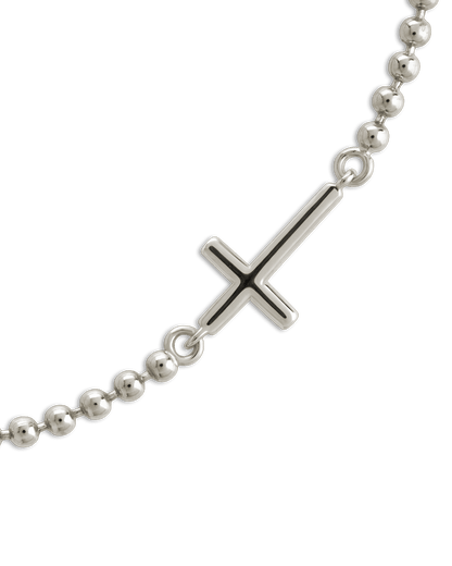Sterling Silver Kelsey Beaded Cross Bracelet