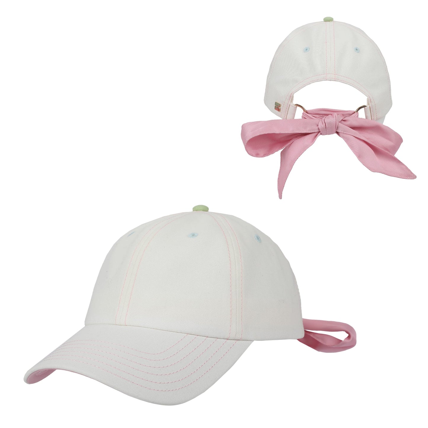 Big Bow Energy Hat (White & Pink)