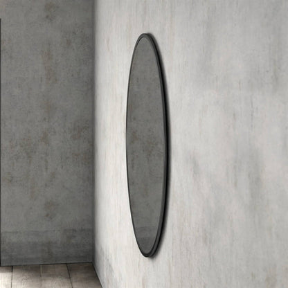 Round 39-inch Wall Mirror in Black - Living Room Bedroom Accent Bathroom Mirror