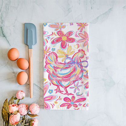 Floral Boho Chicken Towel