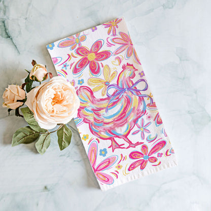 Floral Boho Chicken Towel