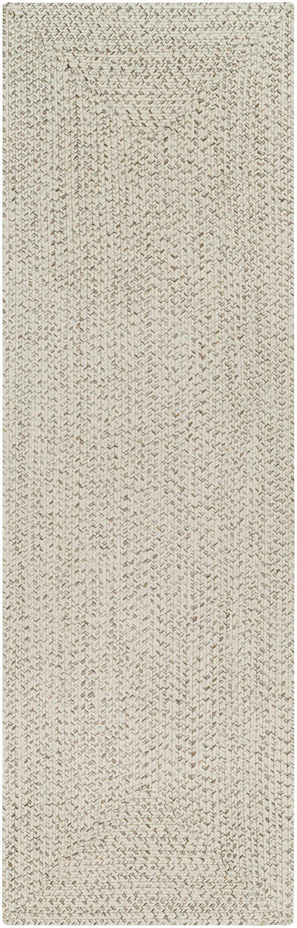Beige Braided Faux Jute Outdoor Rug