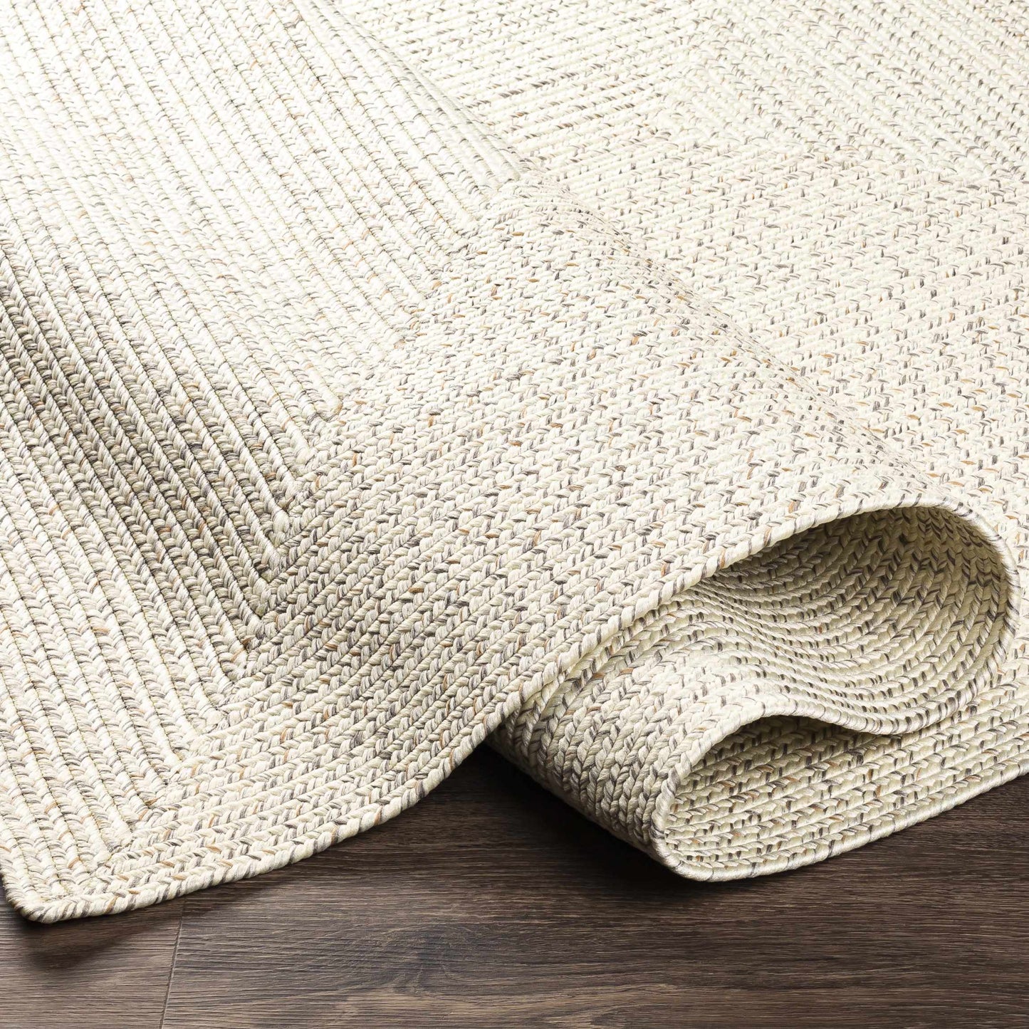 Beige Braided Faux Jute Outdoor Rug