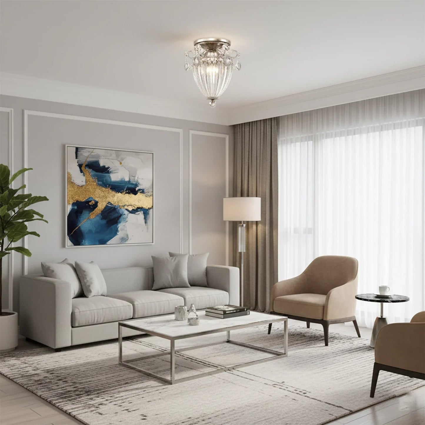 Bagatelle 3-Light Close-to-Ceiling Light