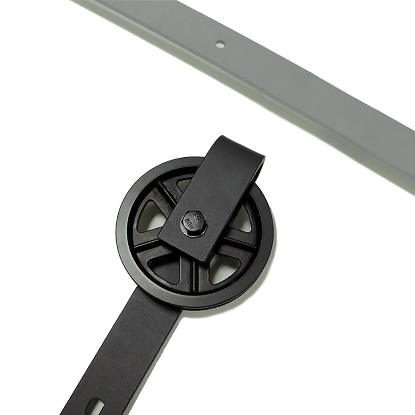 Big Spoke Wheel Roller Sliding Barn Door Hardware Kit (No Door)