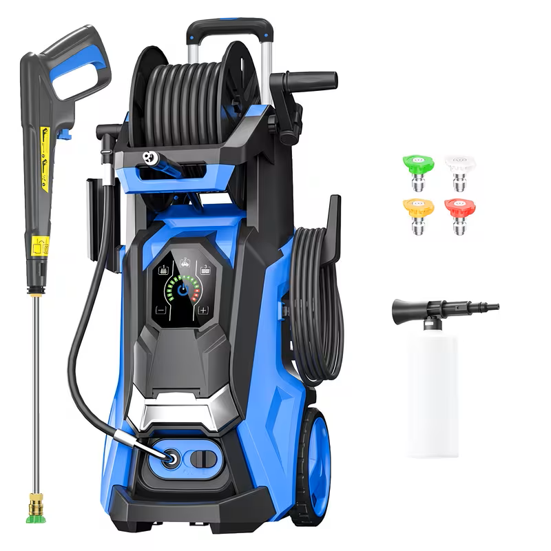Electric Pressure Washer 4500 PSI 3.2 GPM w/ Foam Cannon Hose Reel