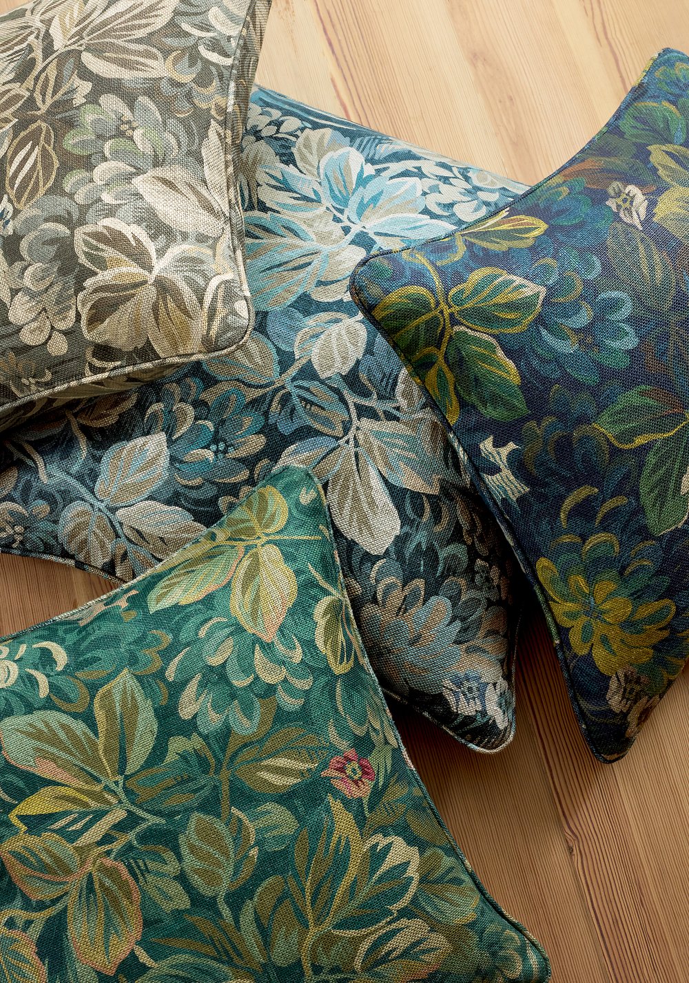 Night Garden Pillow Cover in Midnight Blue, Thibaut Pillows