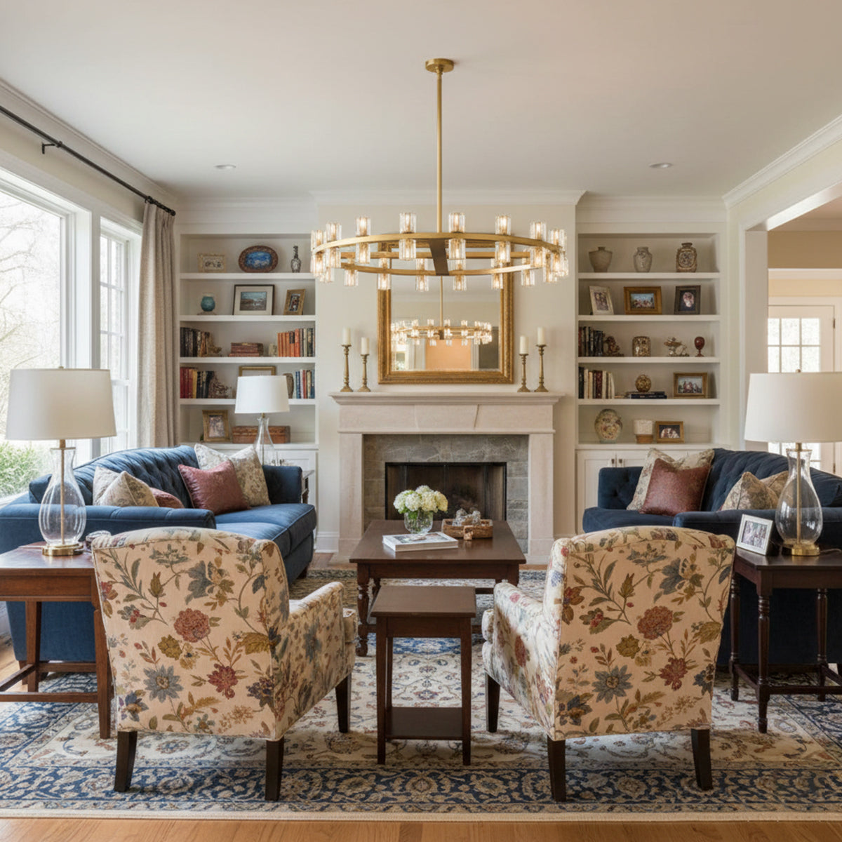 Brach Crystal Shades Round Chandelier