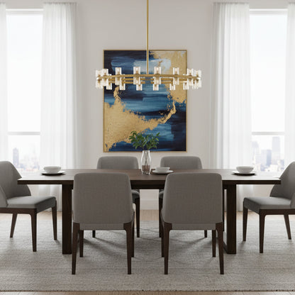 Brach Crystal Shades Round Chandelier