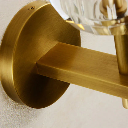 Faceted Crystal Brass Wall Sconce