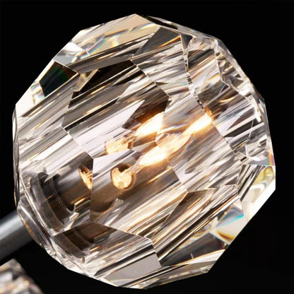 Faceted Crystal Brass Wall Sconce