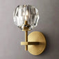 Faceted Crystal Brass Wall Sconce