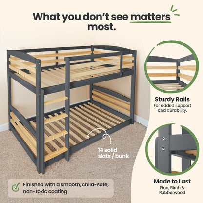 Solid Wood Kids Bunk Bed