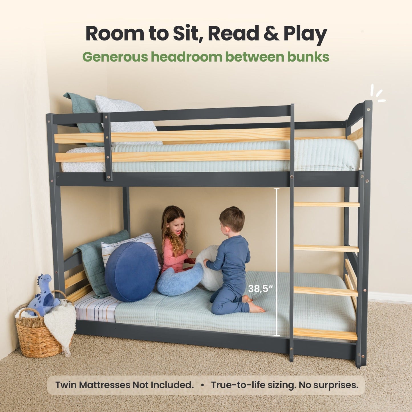 Solid Wood Kids Bunk Bed