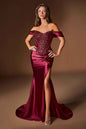 Ladivine CD656 Off the Shoulder Embellished Corset Bodice Fitted Gown