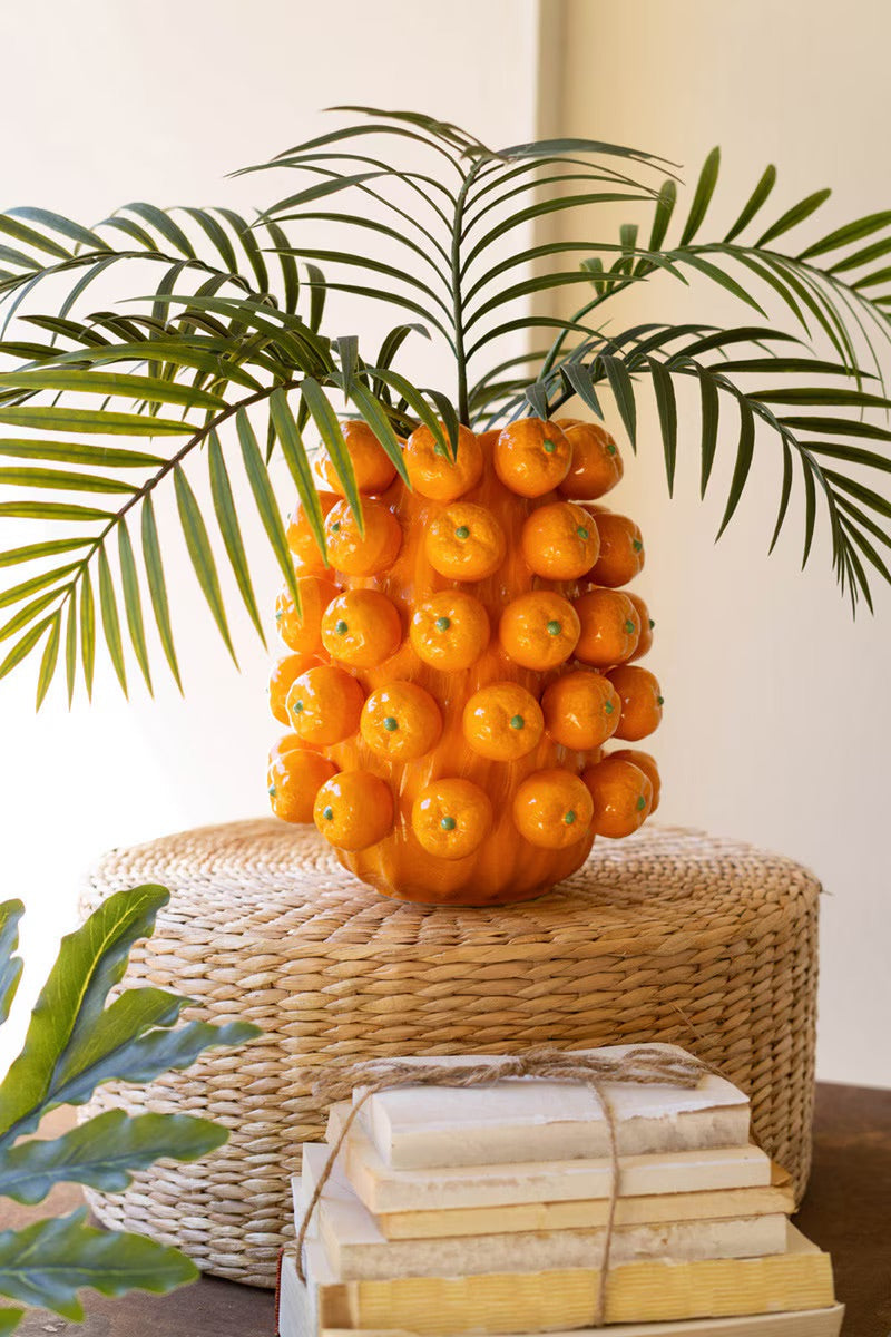 Ceramic Orange Cluster Vase