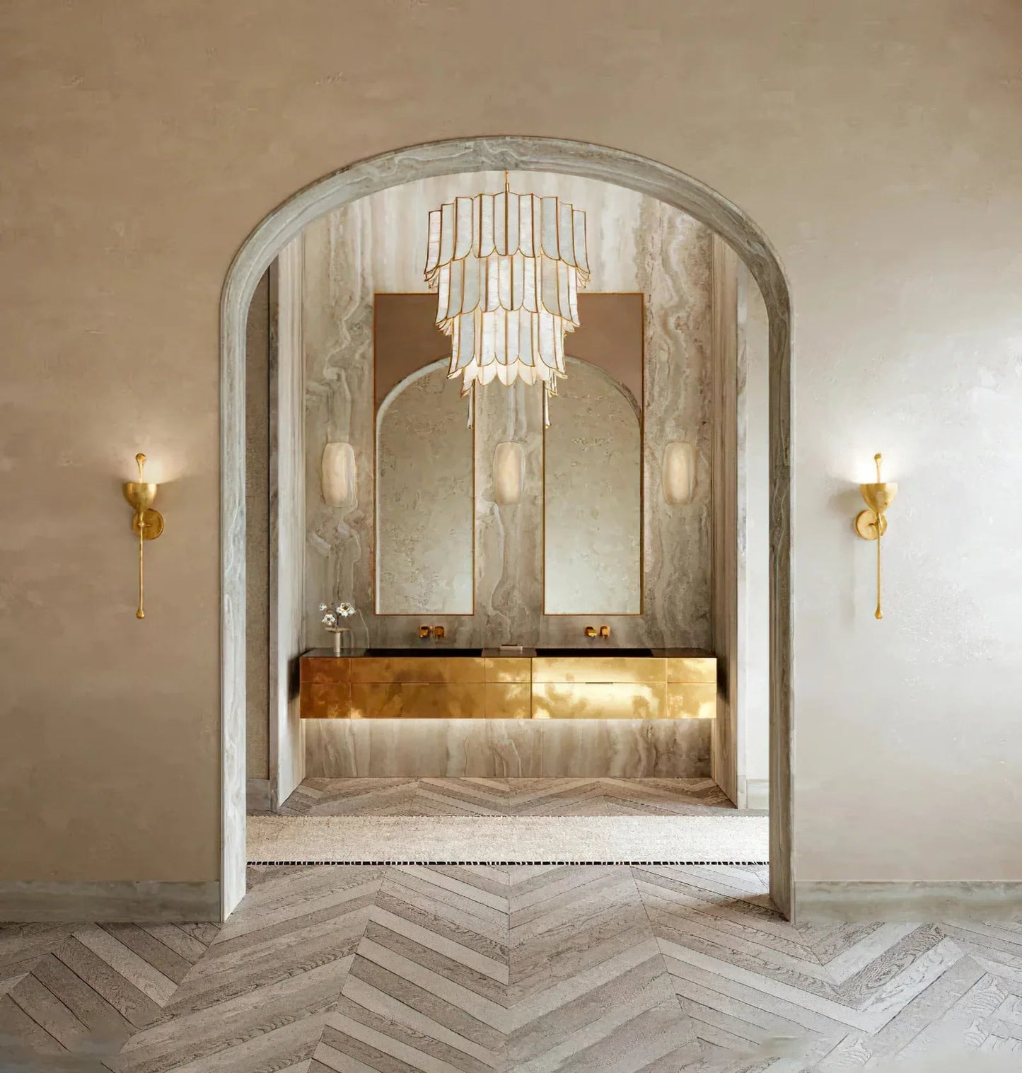 Cartagena Vintage Gold Leaf Chandelier