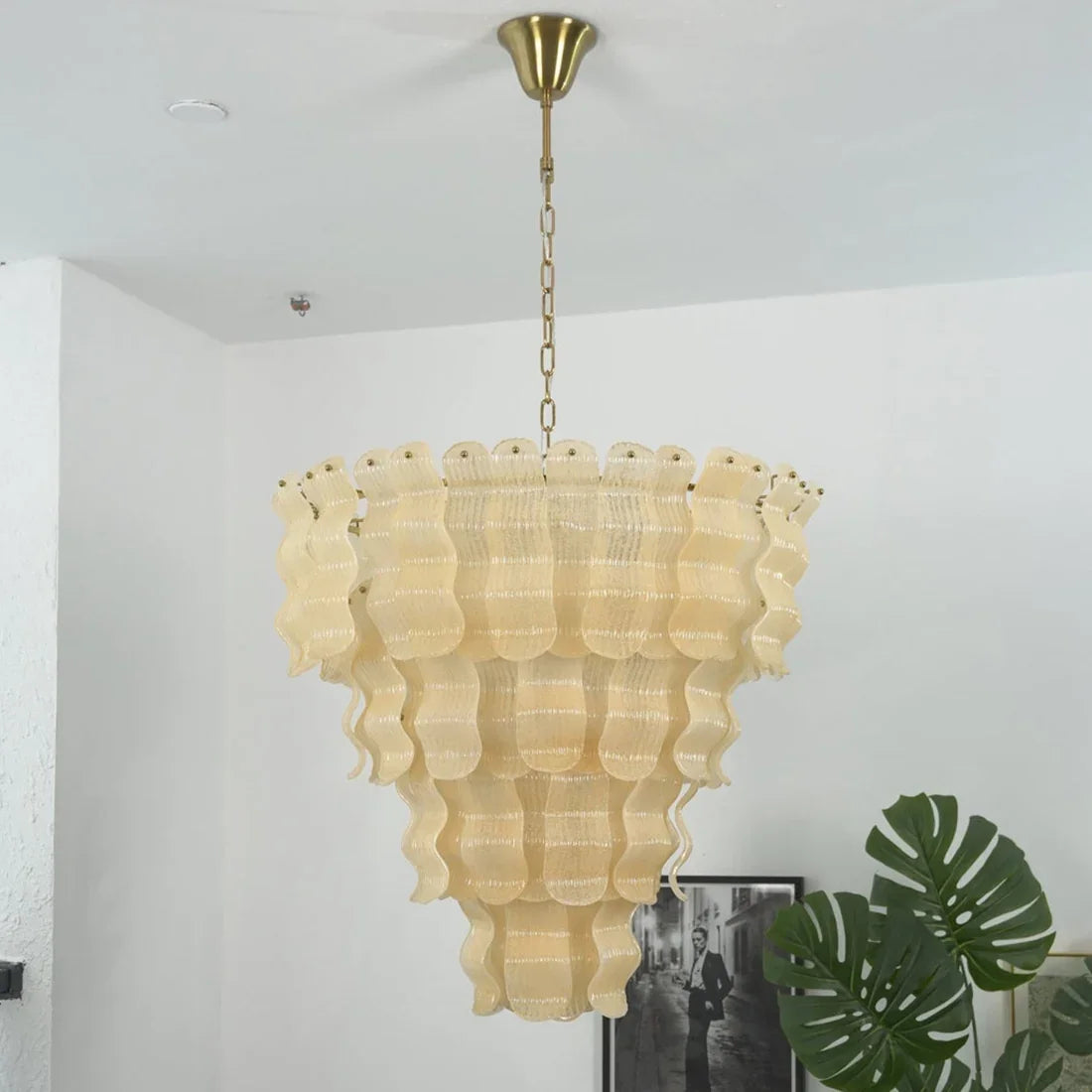 Cascade Ribbed Glass Chandelier