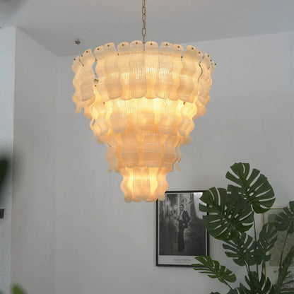 Cascade Ribbed Glass Chandelier