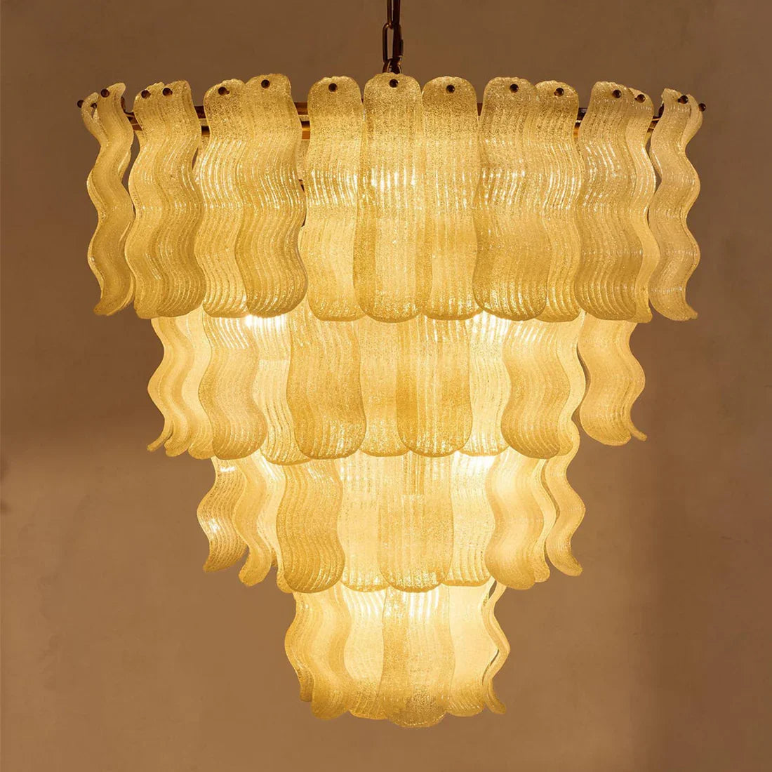 Cascade Ribbed Glass Chandelier