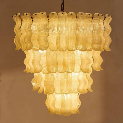 Cascade Ribbed Glass Chandelier