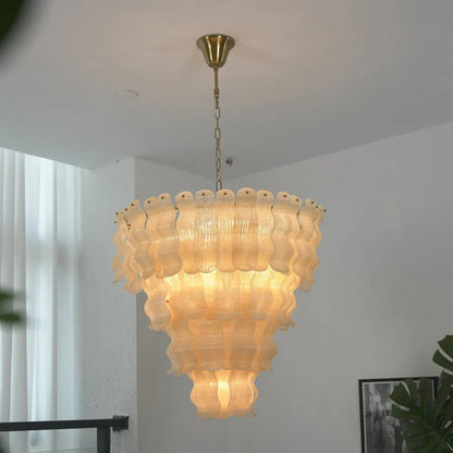 Cascade Ribbed Glass Chandelier