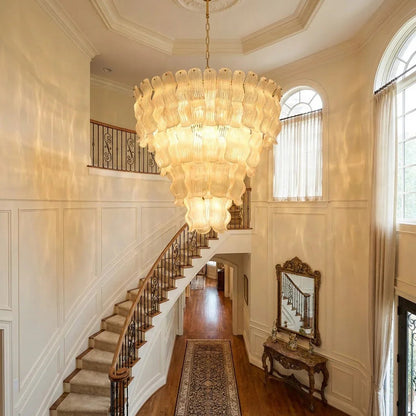 Cascade Ribbed Glass Chandelier