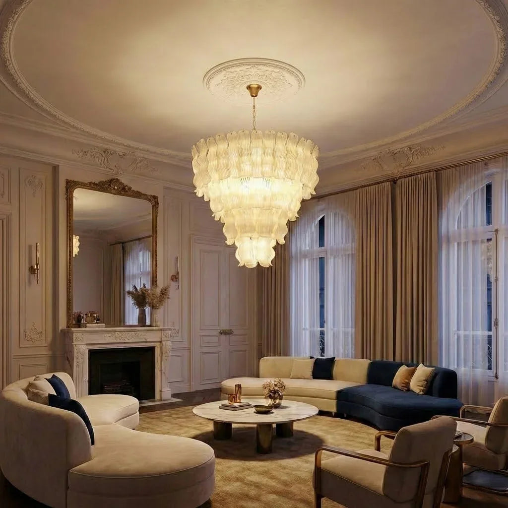 Cascade Ribbed Glass Chandelier