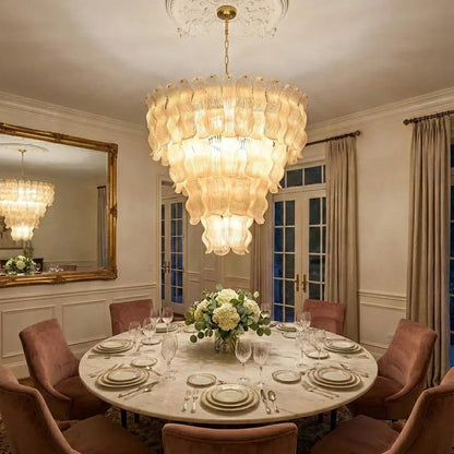 Cascade Ribbed Glass Chandelier