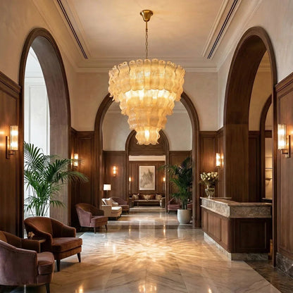 Cascade Ribbed Glass Chandelier