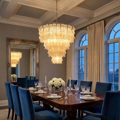 Cascade Ribbed Glass Chandelier