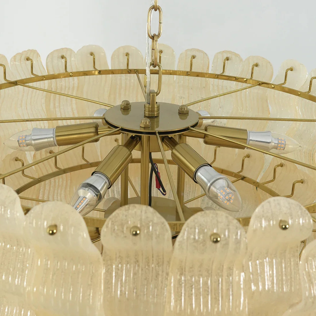 Cascade Ribbed Glass Chandelier