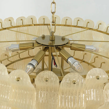 Cascade Ribbed Glass Chandelier