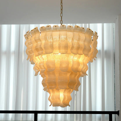 Cascade Ribbed Glass Chandelier