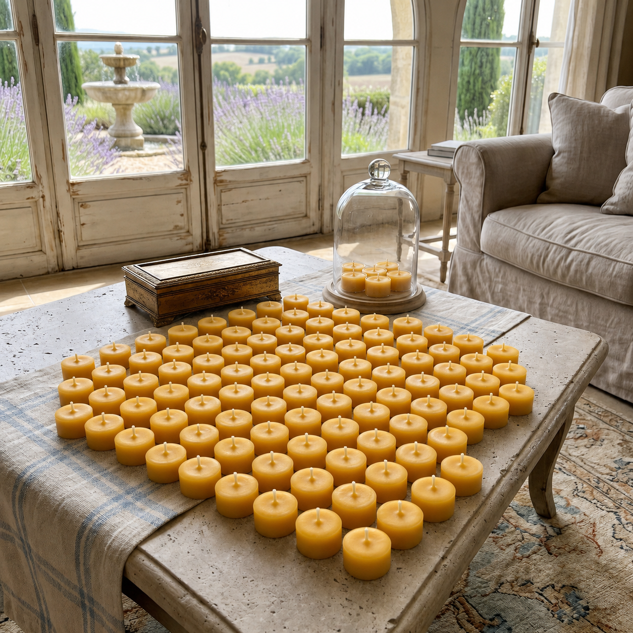 Clear Cupped Tealight Beeswax Candles BULK