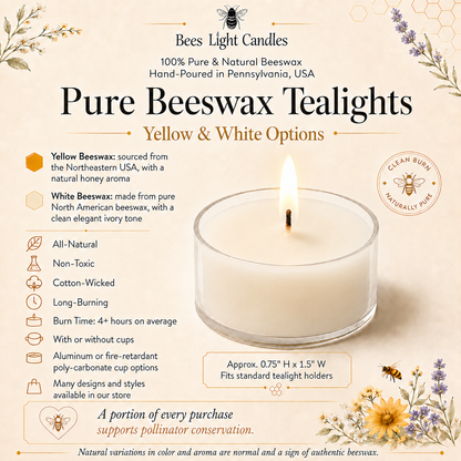 White Tealight Beeswax Candles