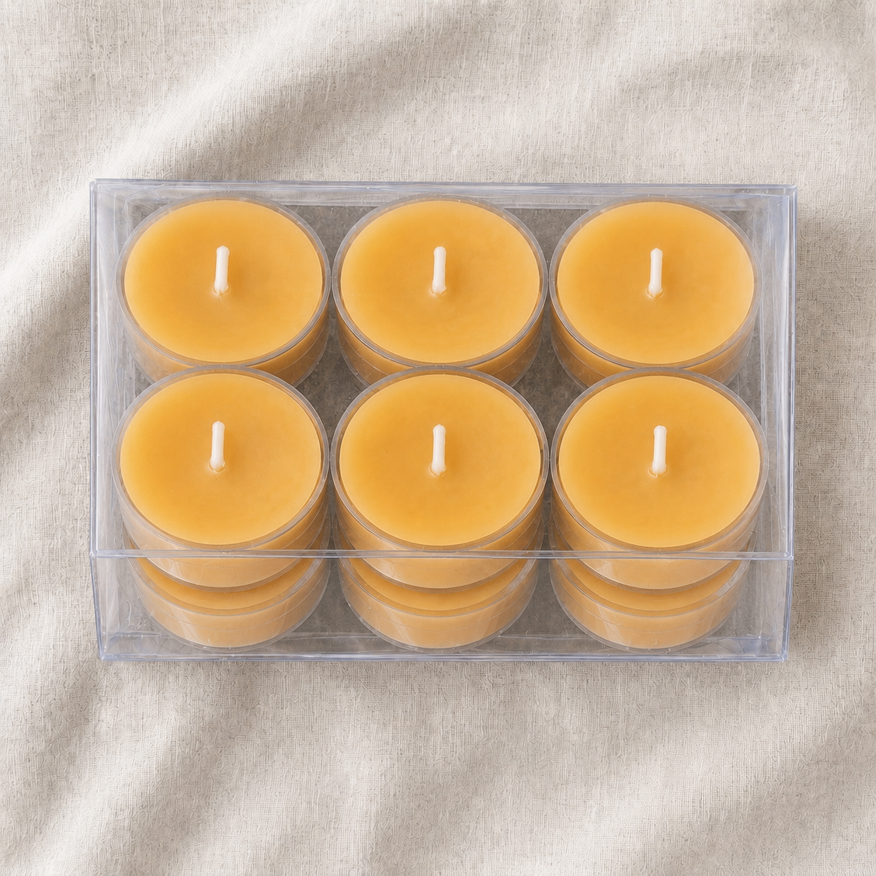 Clear Cupped Tealight Beeswax Candles BULK