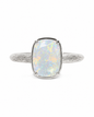 Sterling Silver Mini Opal Elongated Cushion Ring