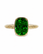 Sterling Silver Mini Emerald Elongated Cushion Ring