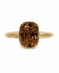 Sterling Silver Mini Chocolate Elongated Cushion Ring