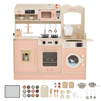 Children Pretend Toy Kitchen Playset with Light and Sound