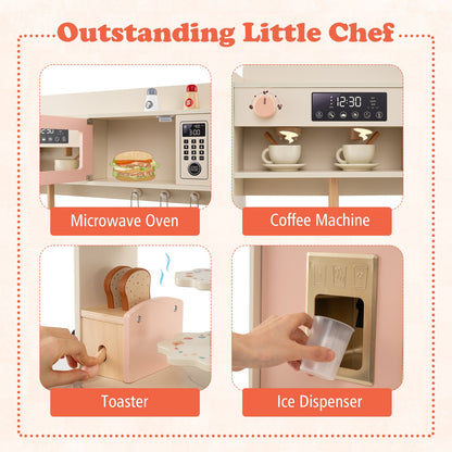 Children Pretend Toy Kitchen Playset with Light and Sound